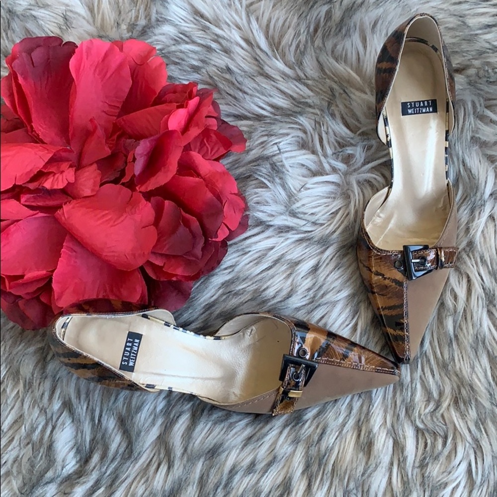 Stuart Weitzman Patent Leather Animal Print Heels